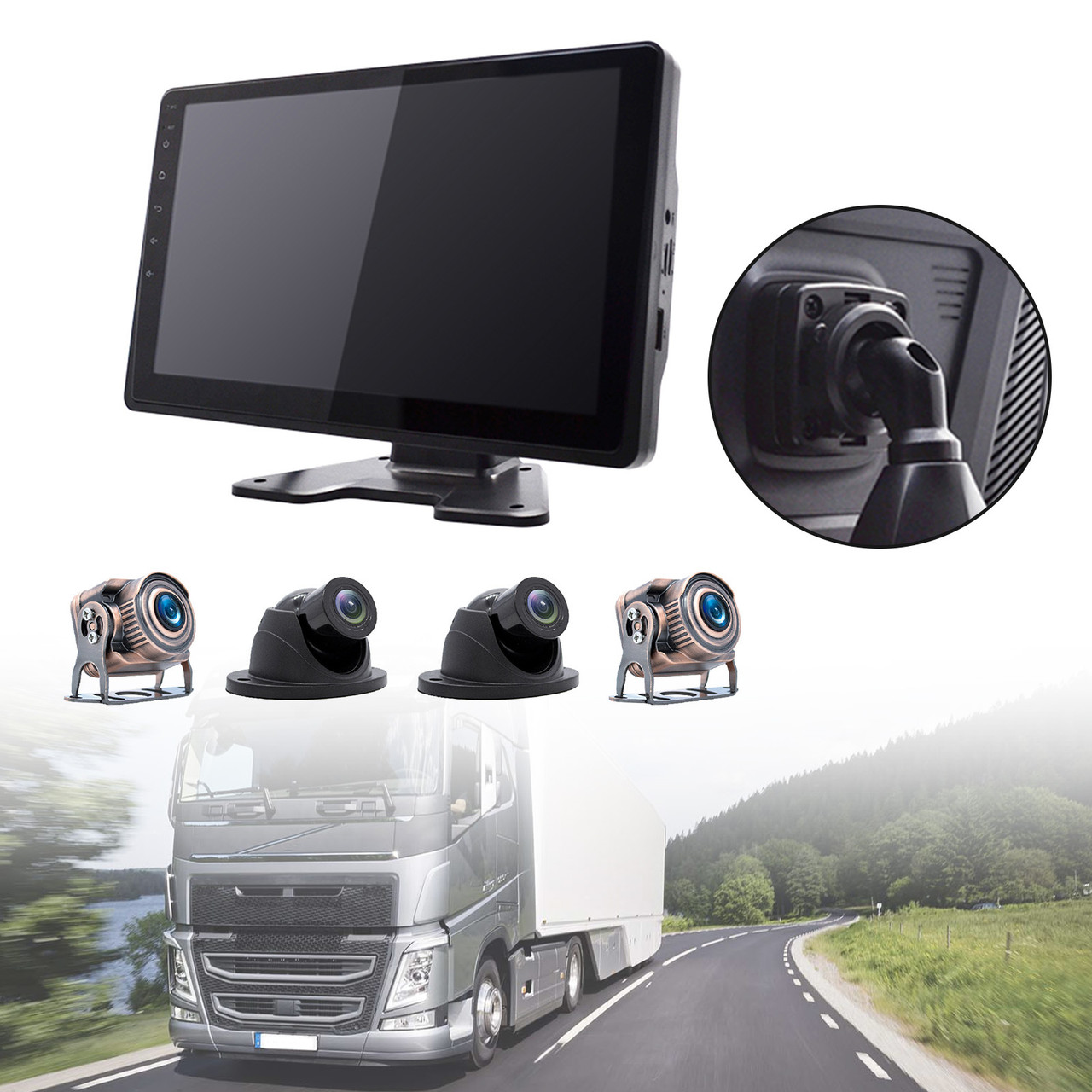 10.1"Monitor DVR Driving Video Recorder Touch Screen GPS for RV Truck Bus Camera