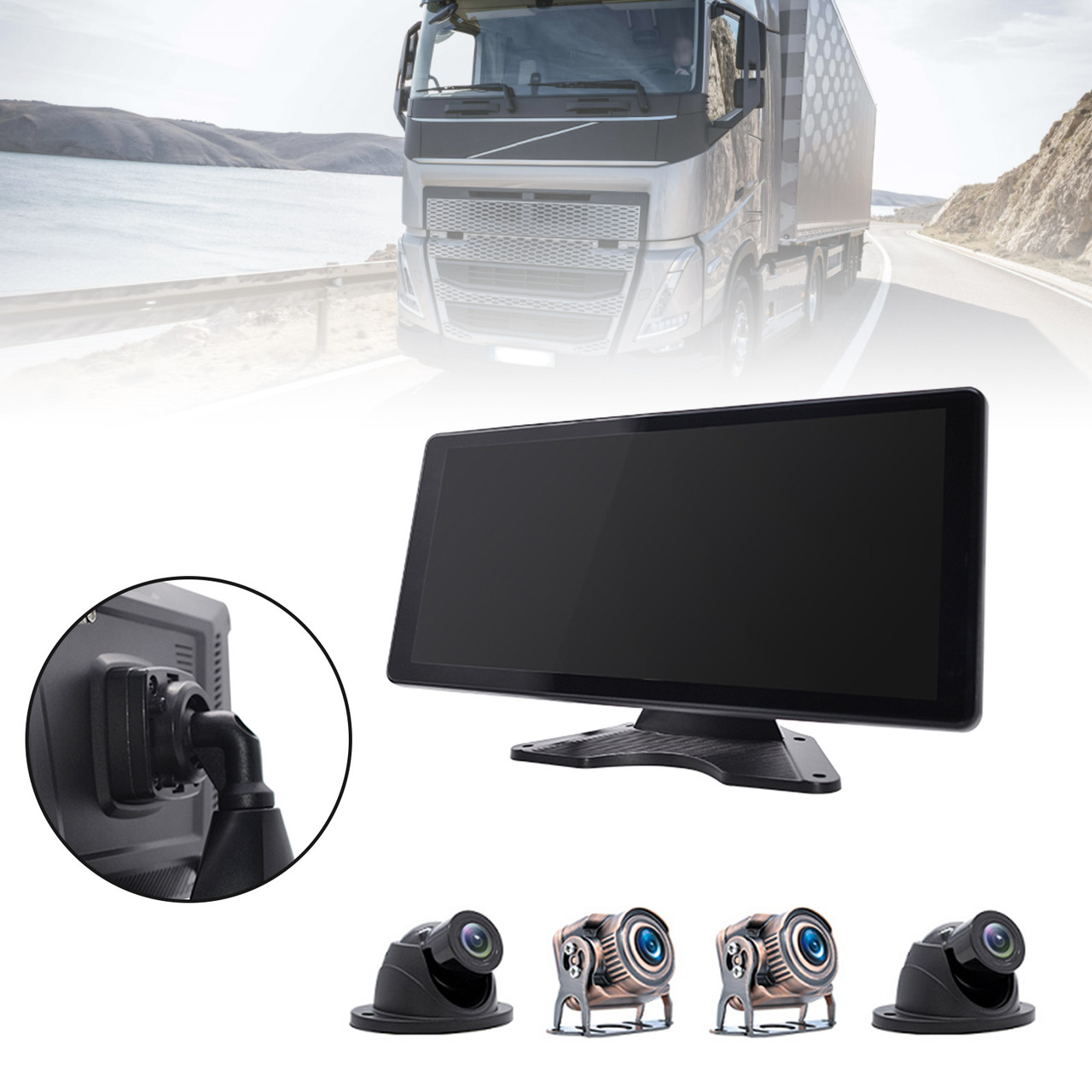 10.36" Monitor DVR Driving Video Recorder Touch Screen GPS for RV Truck Bus