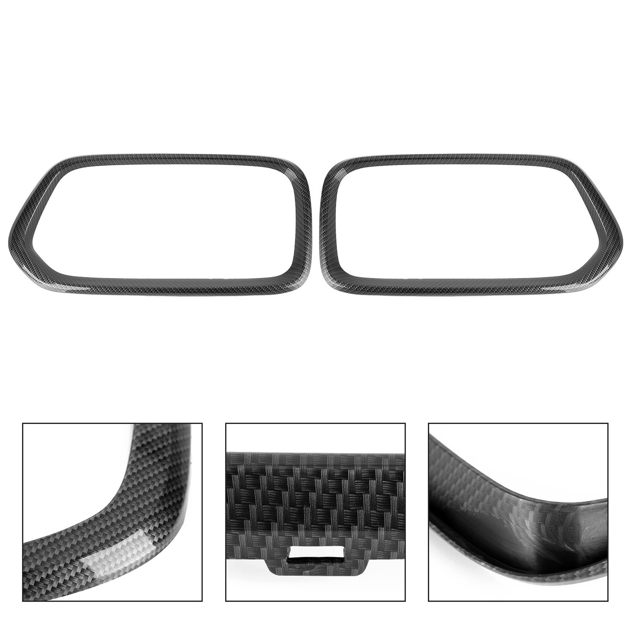 Front Bumper Grill Frame Cover Trim Fit BMW X2 Series F39 2018-2021 Carbon Fiber