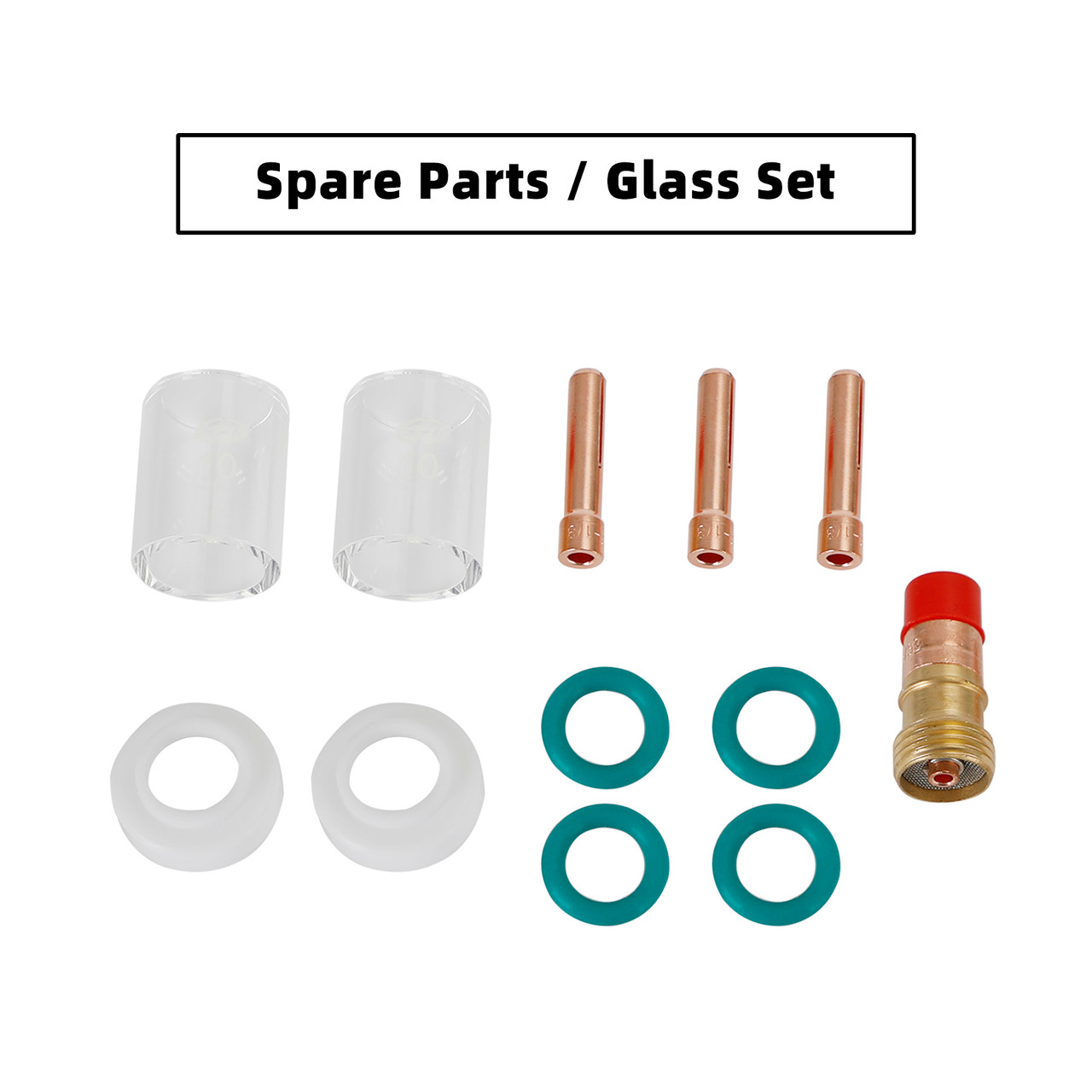 12Pcs Pyrex Glass Cup Tig Welding Torch Accessories Kit For Wp-17/18/26