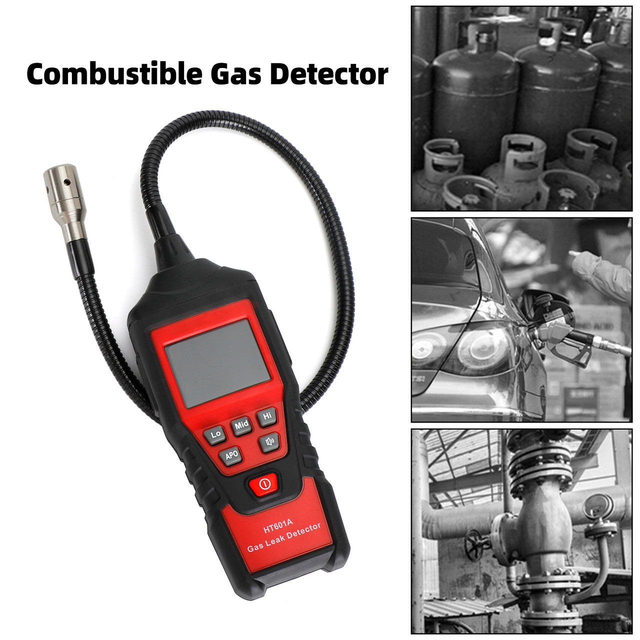 Portable Combustible Natural Gas Propane Leak Detector LCD Tester Visual Leakage