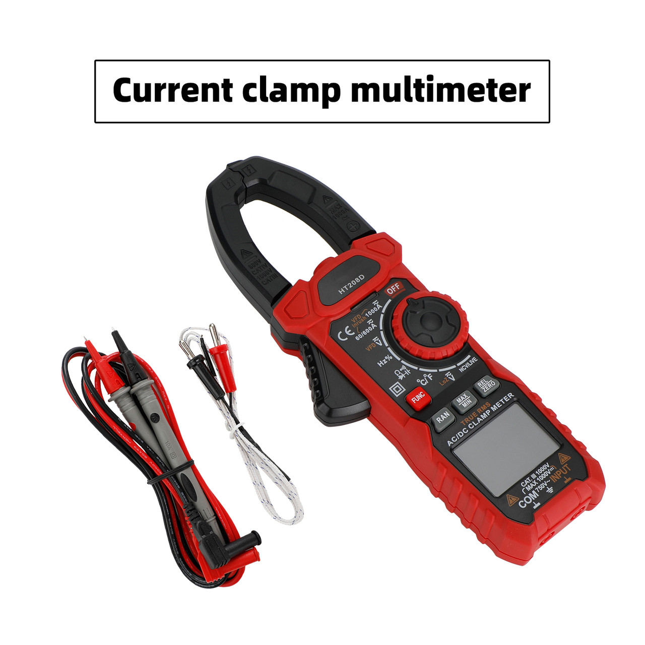 HT208D Digital Clamp Meter AC DC 6000 Counts Ture RMS Multimeter Tester