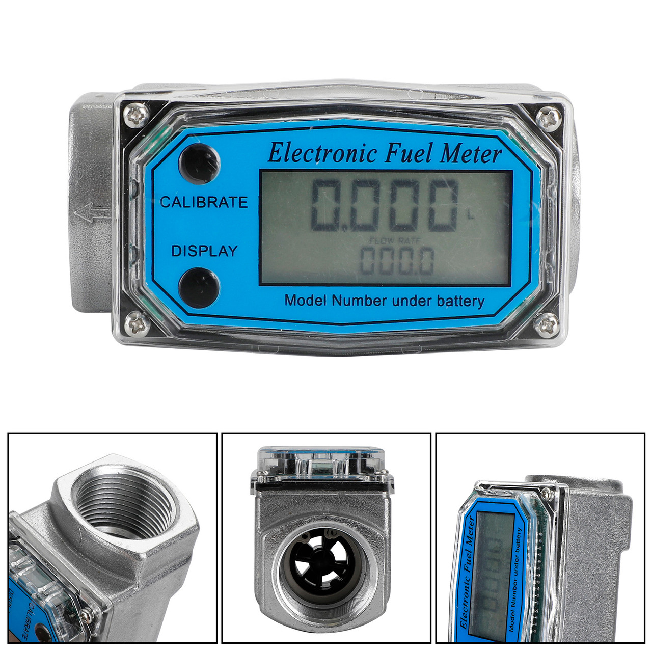1Inch Turbine Digital Diesel Fuel Flow Meter Oval Gear Flow Gauge