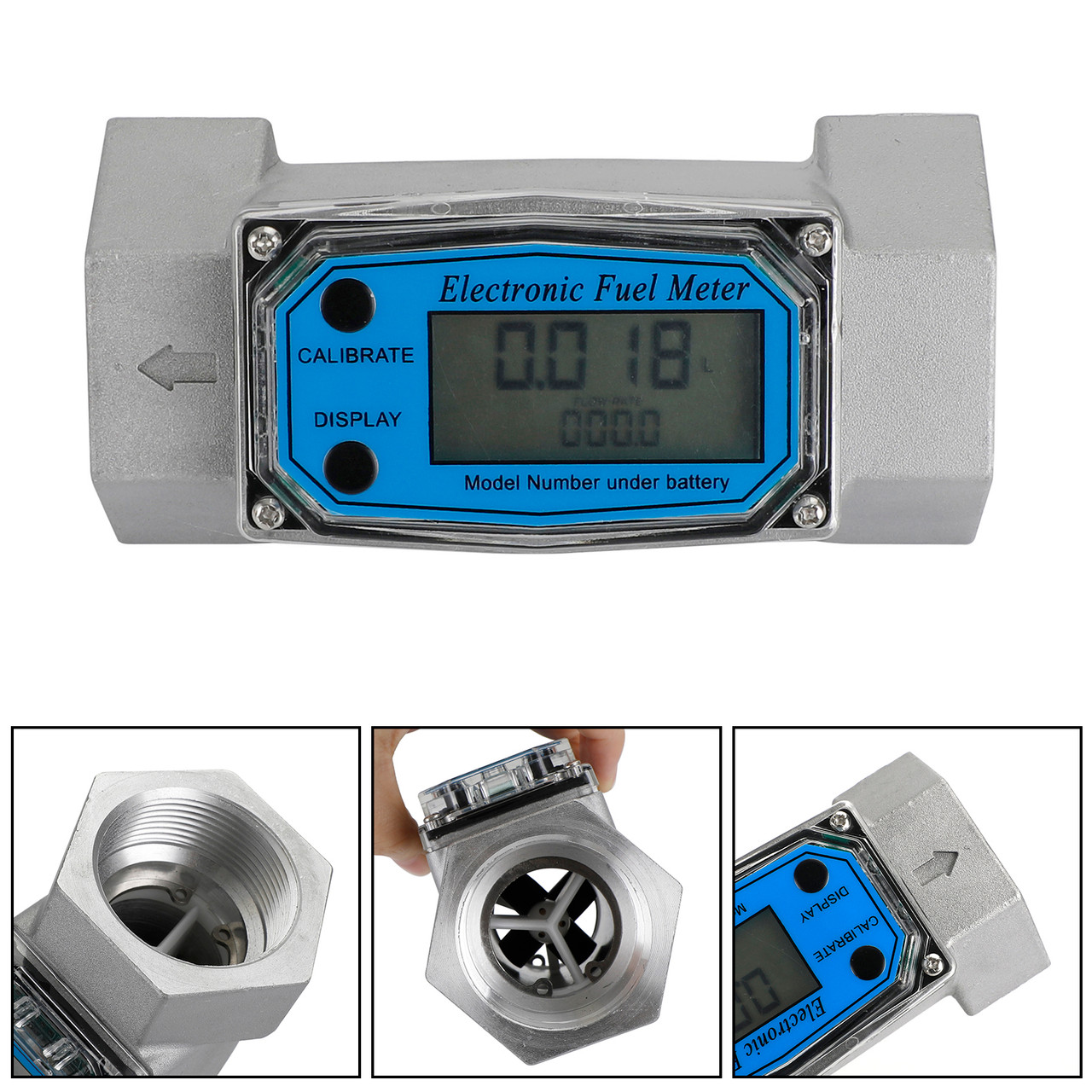 1.5Inch Turbine Digital Diesel Fuel Flow Meter Oval Gear Flow Gauge BSPT/NPT