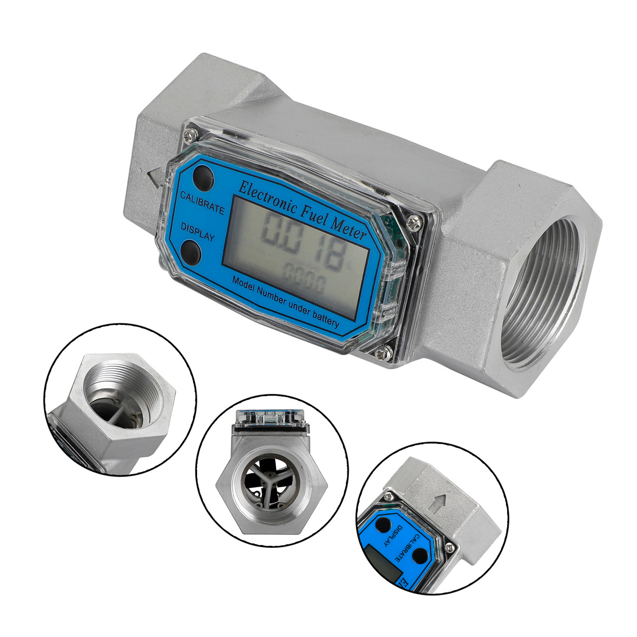 1.5Inch Turbine Digital Diesel Fuel Flow Meter Oval Gear Flow Gauge BSPT/NPT