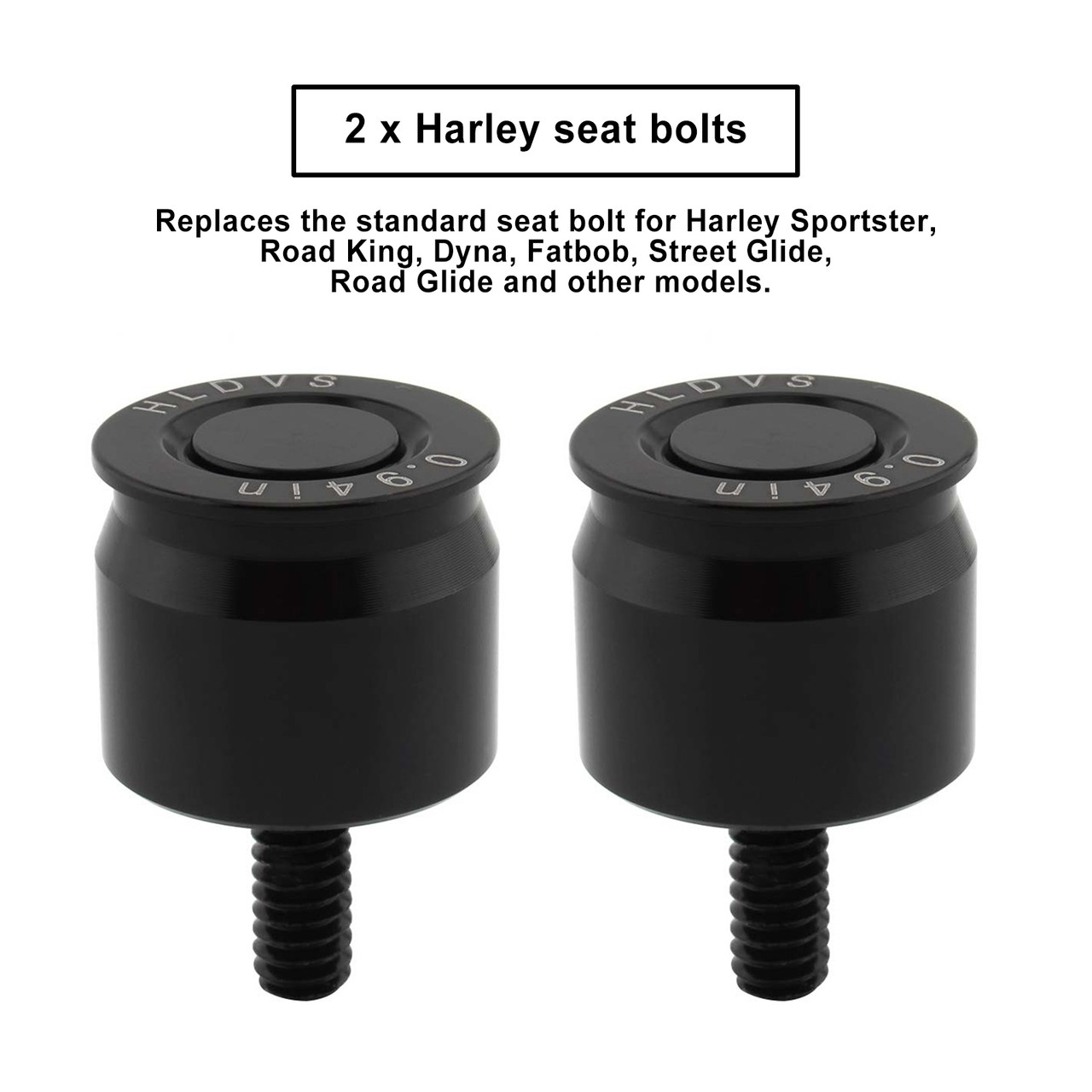 Pair Mount Seat Bolt Aluminum For Dyna Softail Sportster Road King Glid Black