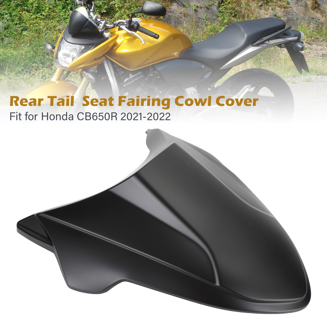 Rear Tail Seat Fairing Cowl Cover for Honda CB650R CBR650R 2021-2022 Matt Black