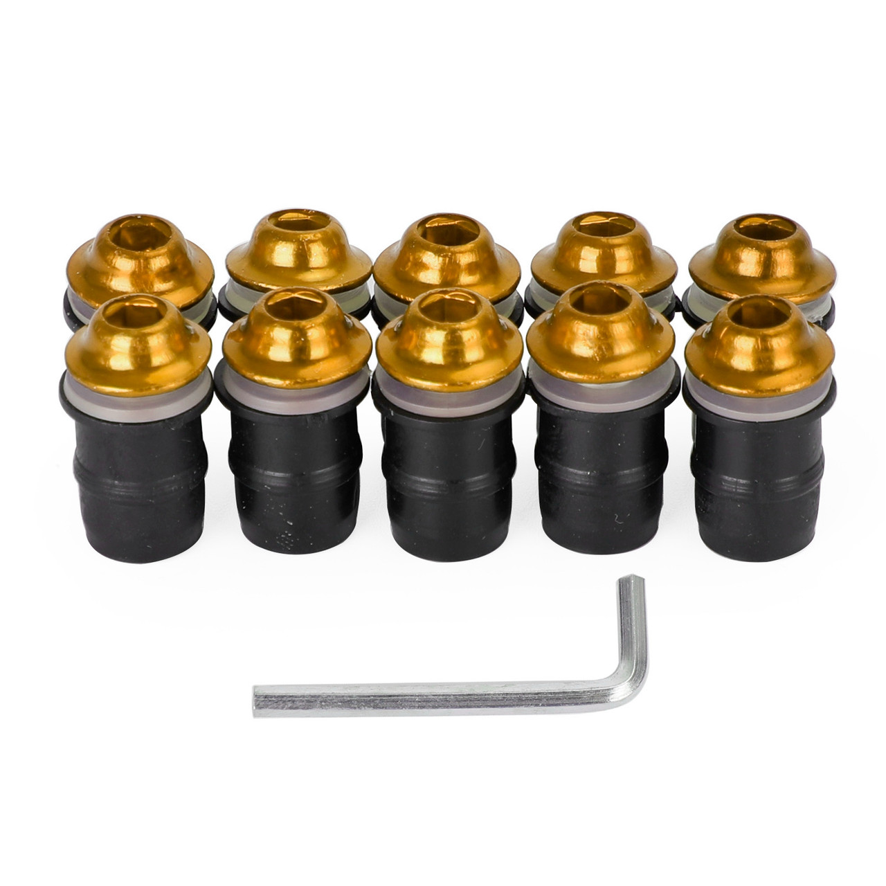 Motorcycle Wind Screen Shield Alu M5x16mm Screw Bolt Washers kit Gold 10 Pack