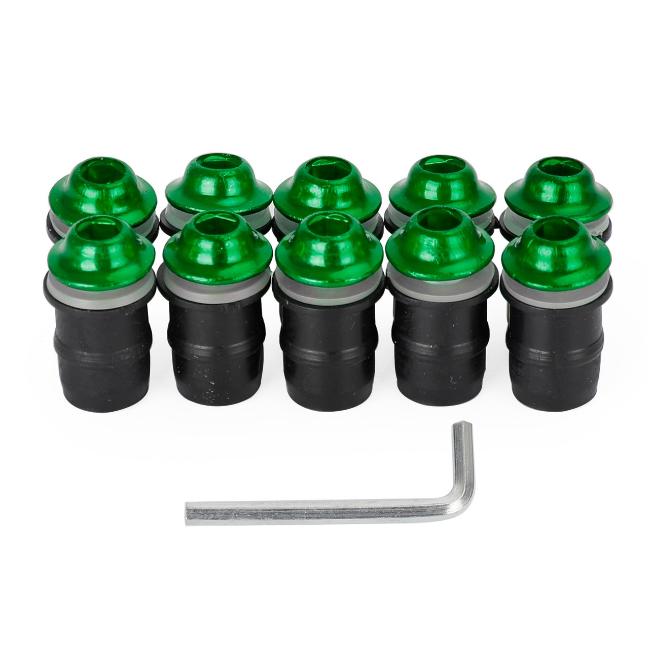 Motorcycle Wind Screen Shield Alu M5x16mm Screw Bolt Washers kit Green 10 Pack