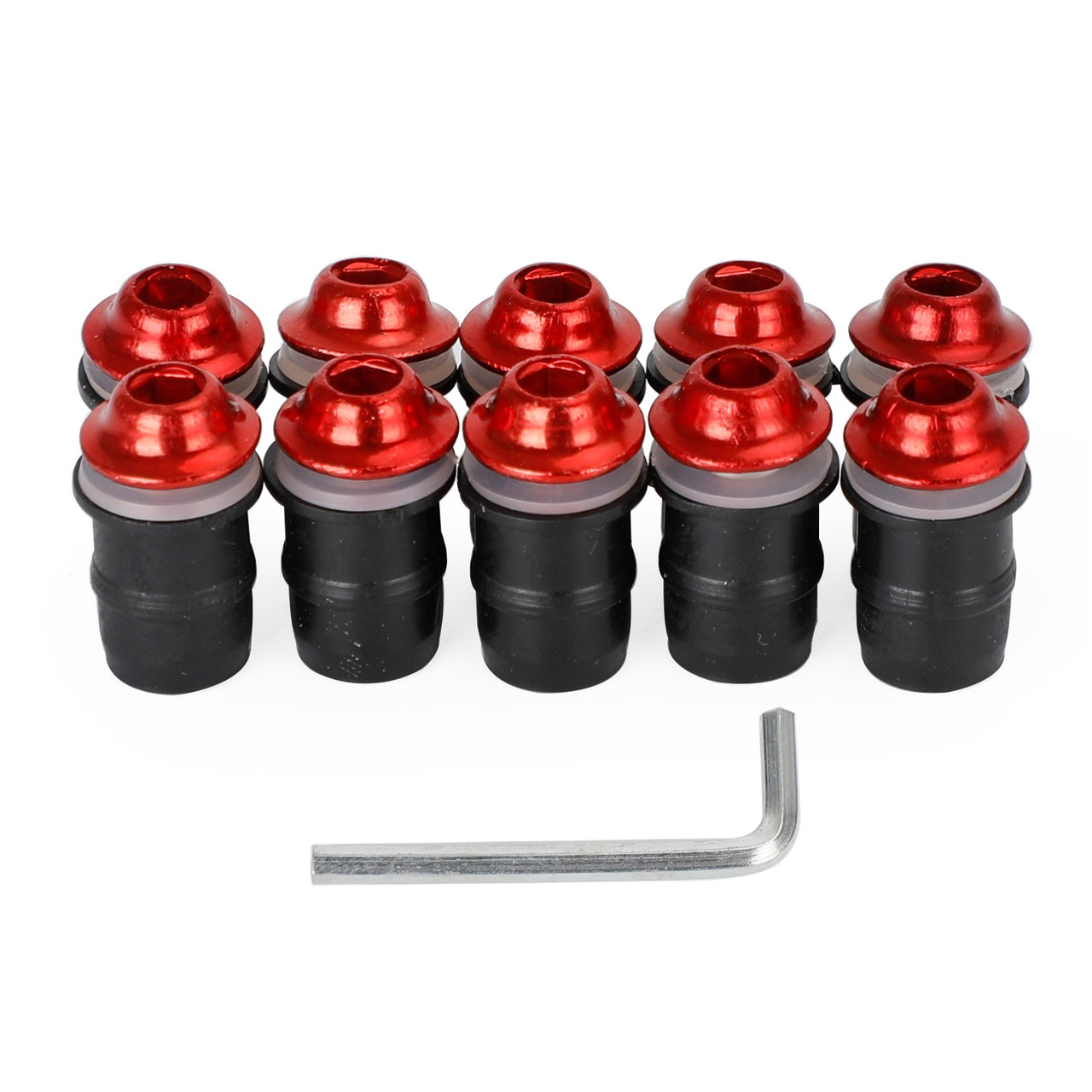 Motorcycle Wind Screen Shield Alu M5x16mm Screw Bolt Washers kit Red 10 Pack