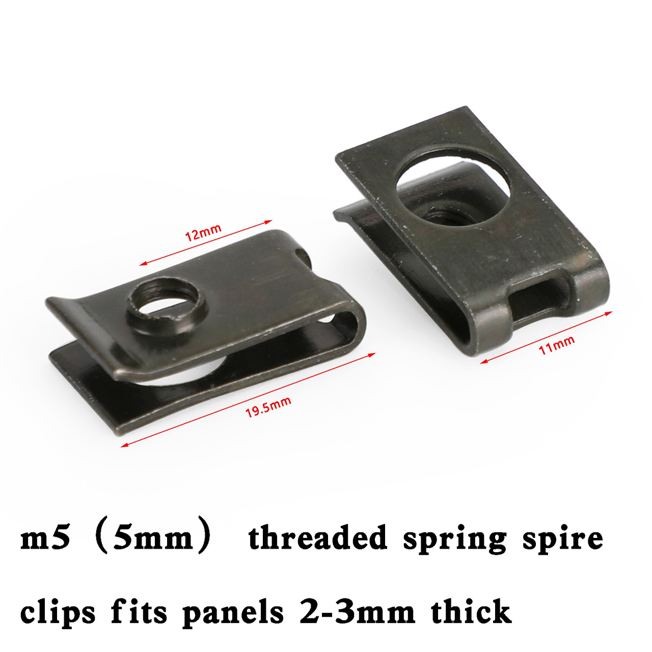 20x Small M5 5mm Motorcycle Fairing Spring Clips Speed Spire Nuts Clip U Nut