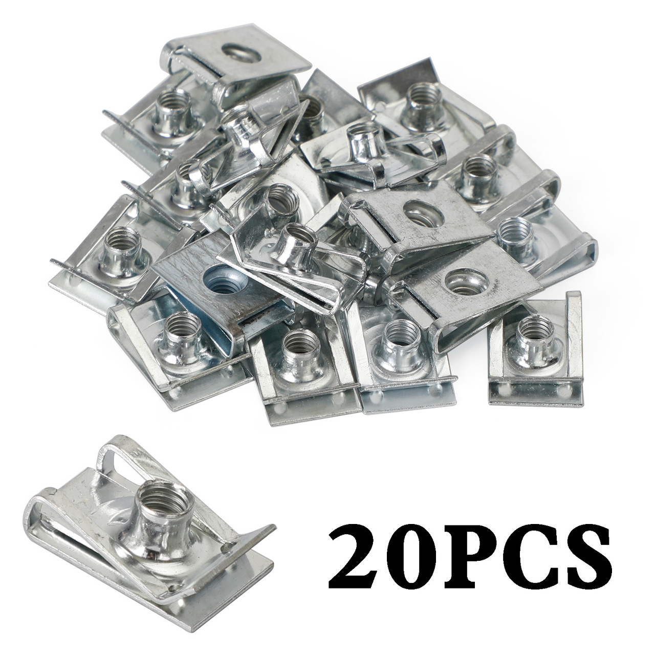 20x Fairing Clips M6 6mm Bodywork Panel Spire Clip Motorcycle Speed Clips U Nut