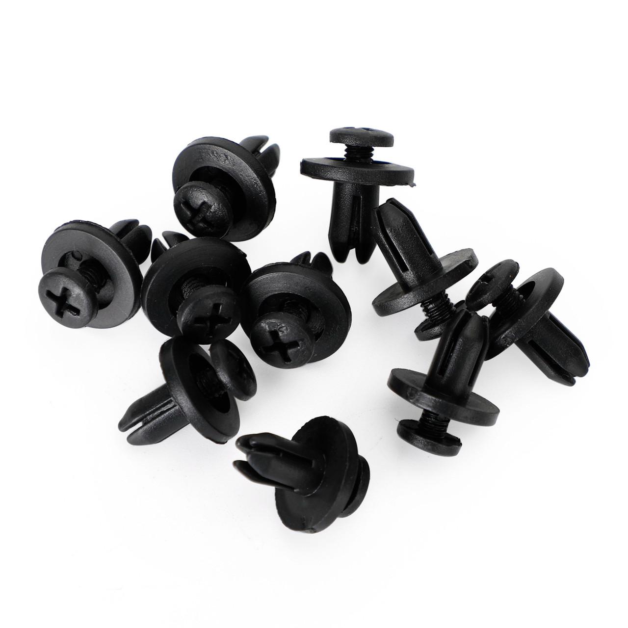 10pcs Fairing Panel Bolt Clip 6mm Plastic Screw Rivets Clips Black