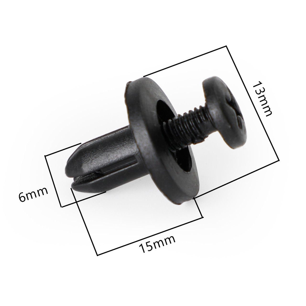 10pcs Fairing Panel Bolt Clip 6mm Plastic Screw Rivets Clips Black For  Honda - Mad Hornets