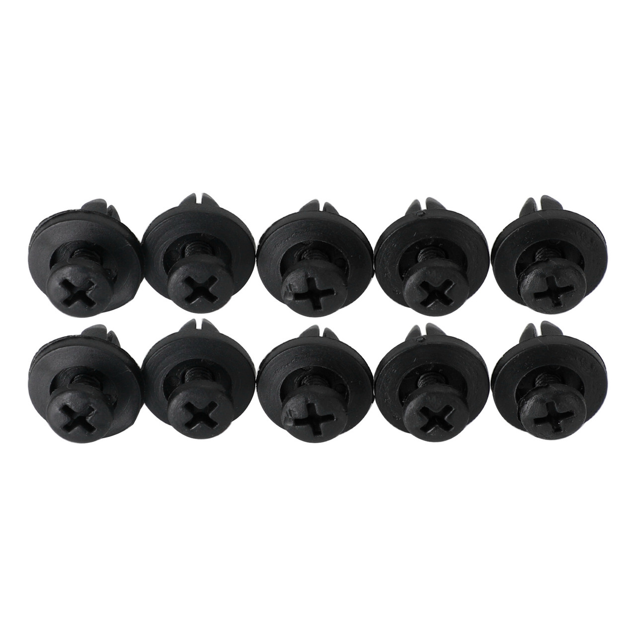 10pcs Fairing Panel Bolt Clip 6mm Plastic Screw Rivets Clips Black For Honda