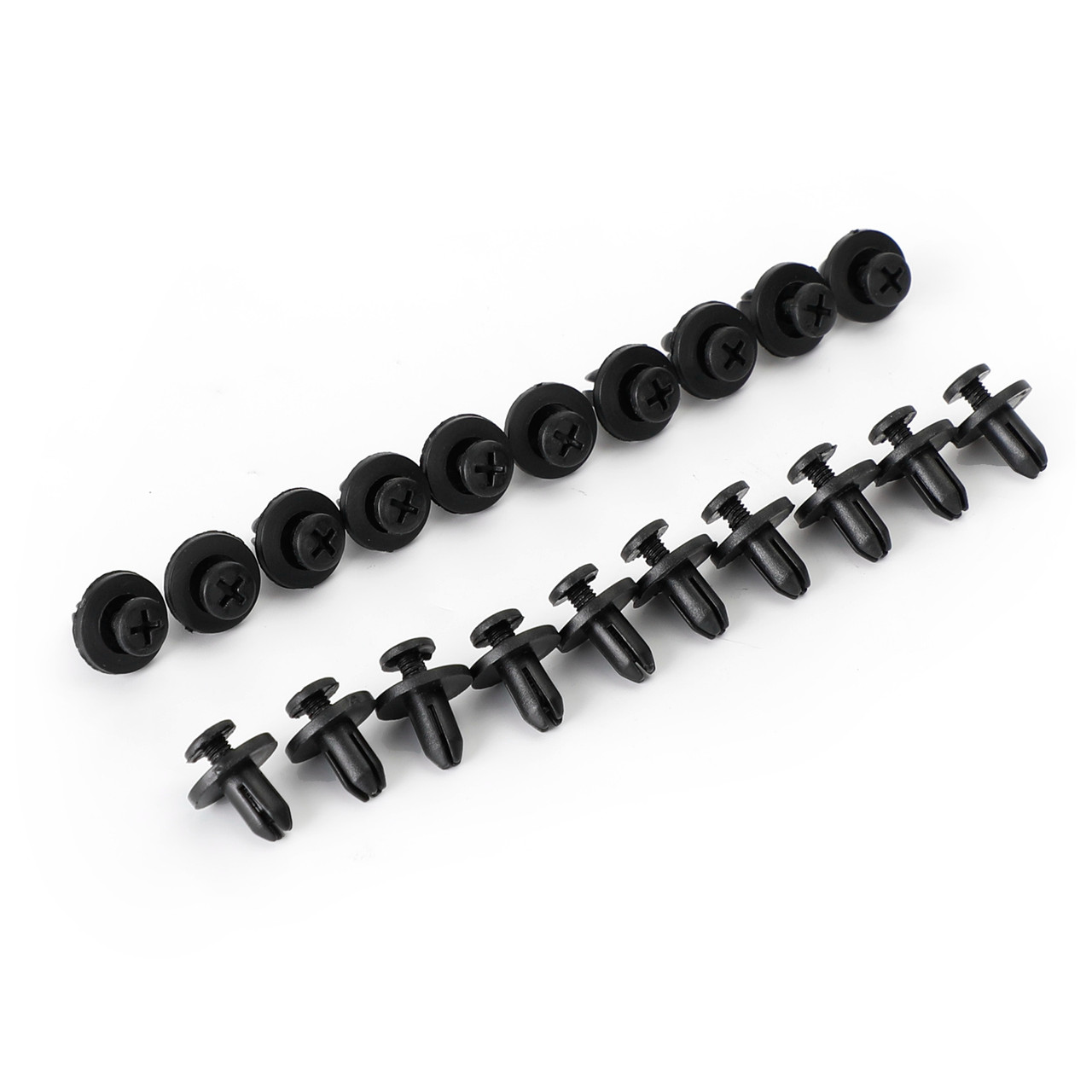 20pcs Fairing Panel Bolt Clip 6mm Plastic Screw Rivets Clips Black For Honda