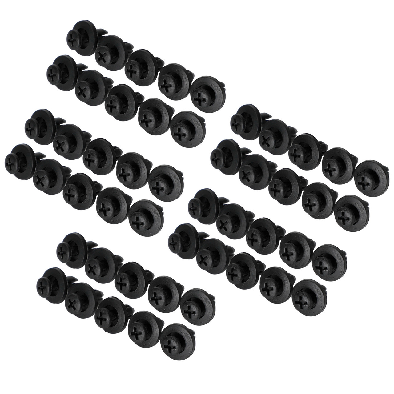 50pcs Fairing Panel Bolt Clip 6mm Plastic Screw Rivets Clips Black For Honda