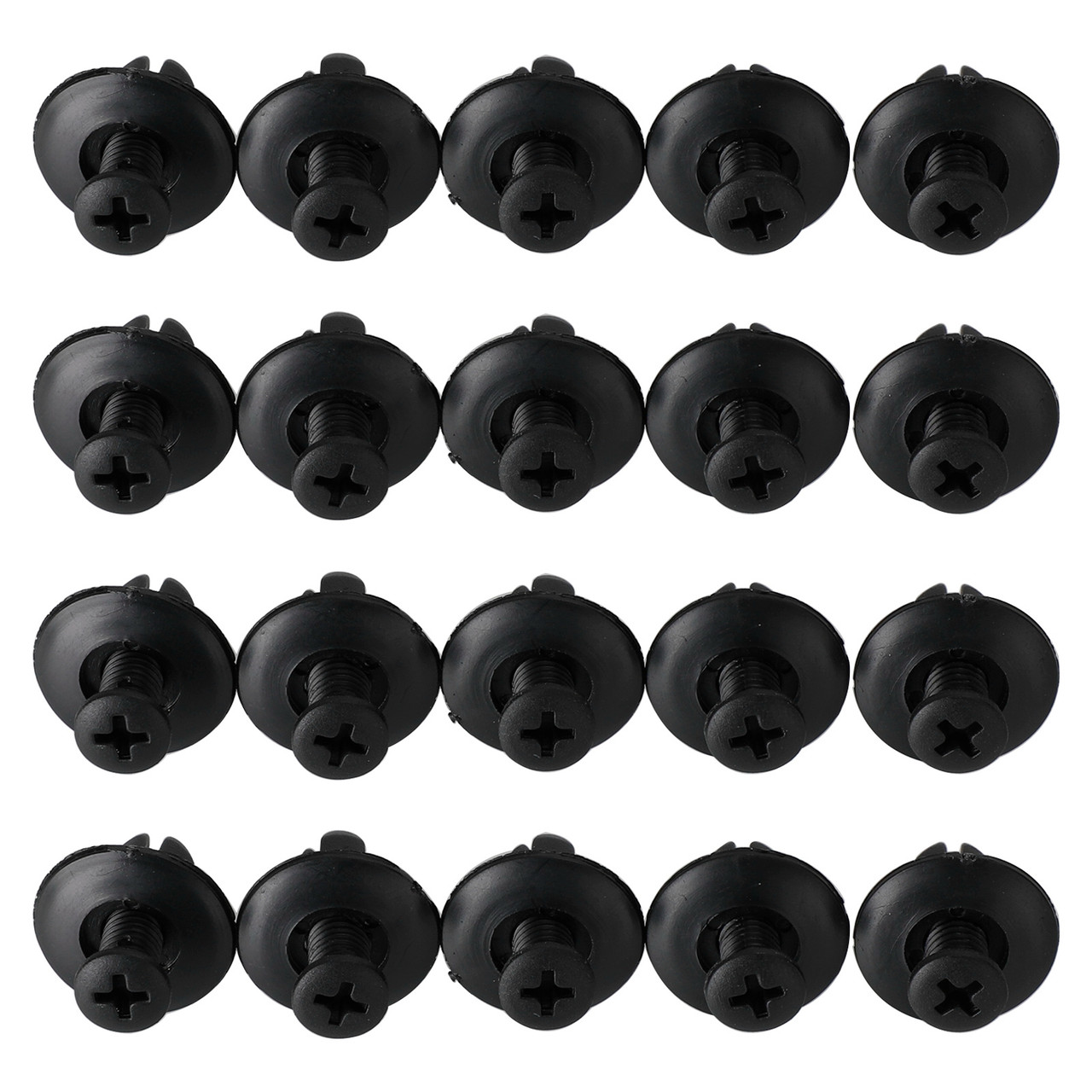 20pcs Fairing Panel Bolt Clip 8mm Plastic Screw Rivets Clips Black For Honda