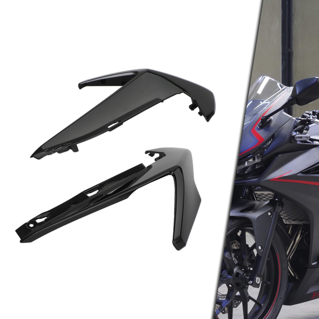 Front Nose Cover Headlight Panel Fairing For Honda CBR500R 2019-2021 Black