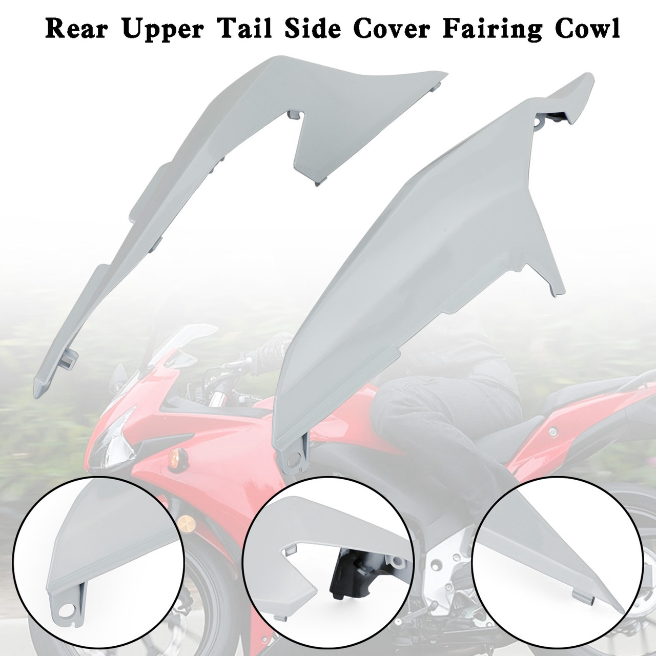 Rear Upper Tail Side Cover Fairing Cowl For Honda CBR500R 2019-2021 White