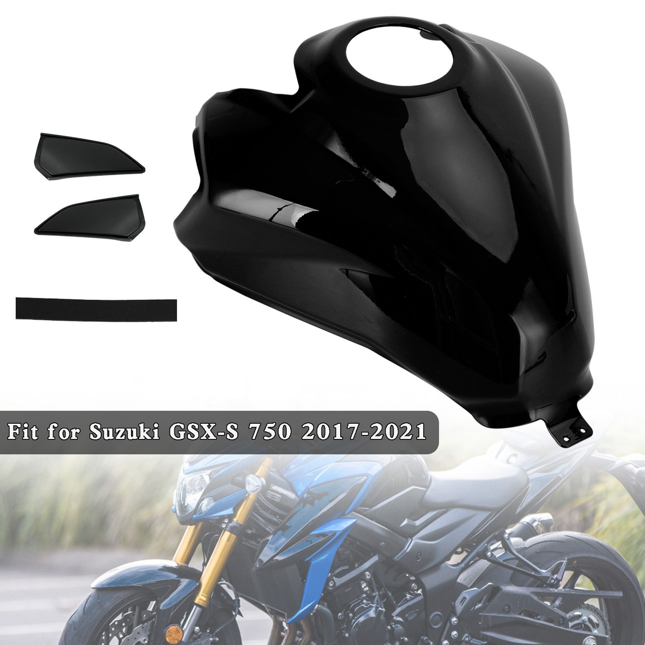 Gas Tank Cover Guard Protector For Suzuki GSX-S 750 GSXS 2017-2021 Black