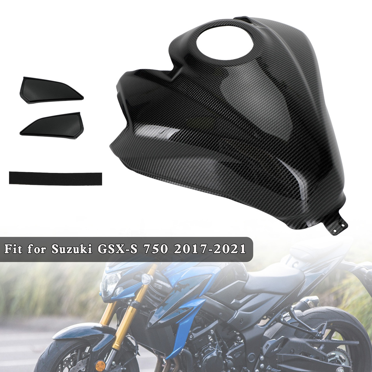 Gas Tank Cover Guard Protector For Suzuki GSX-S 750 GSXS 2017-2021 Carbon