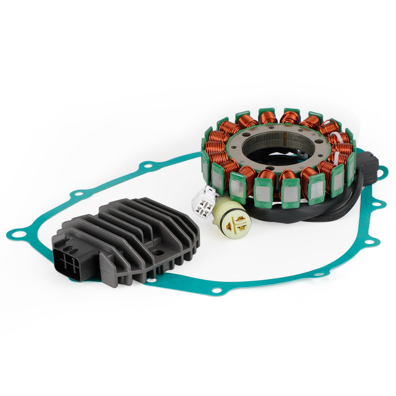 Magneto Stator+Voltage Rectifier+Gasket For Yamaha YFM660 Grizzly YXR660 Rhino