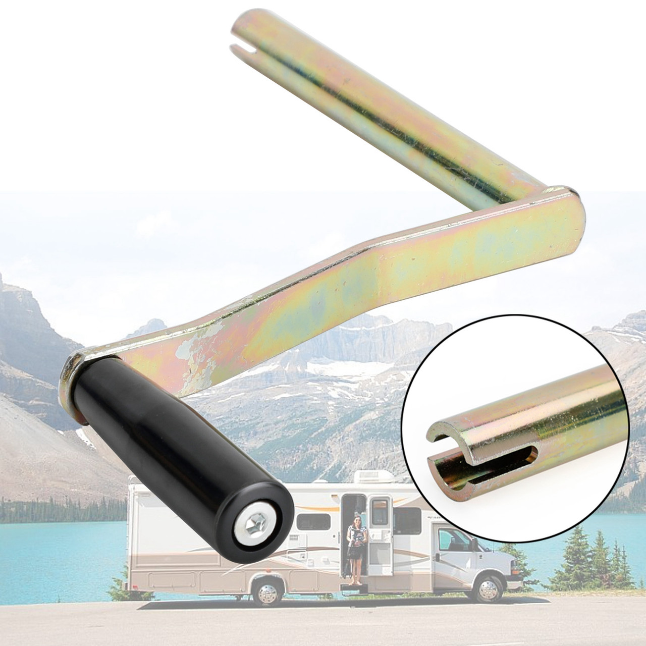 Outdoor Tent Camper Crank Handle For RV Camper van Round Mouth