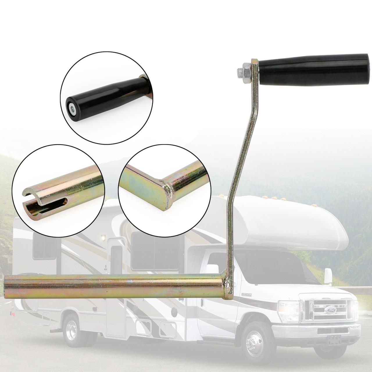 Outdoor Tent Camper Crank Handle For RV Camper van Round Mouth