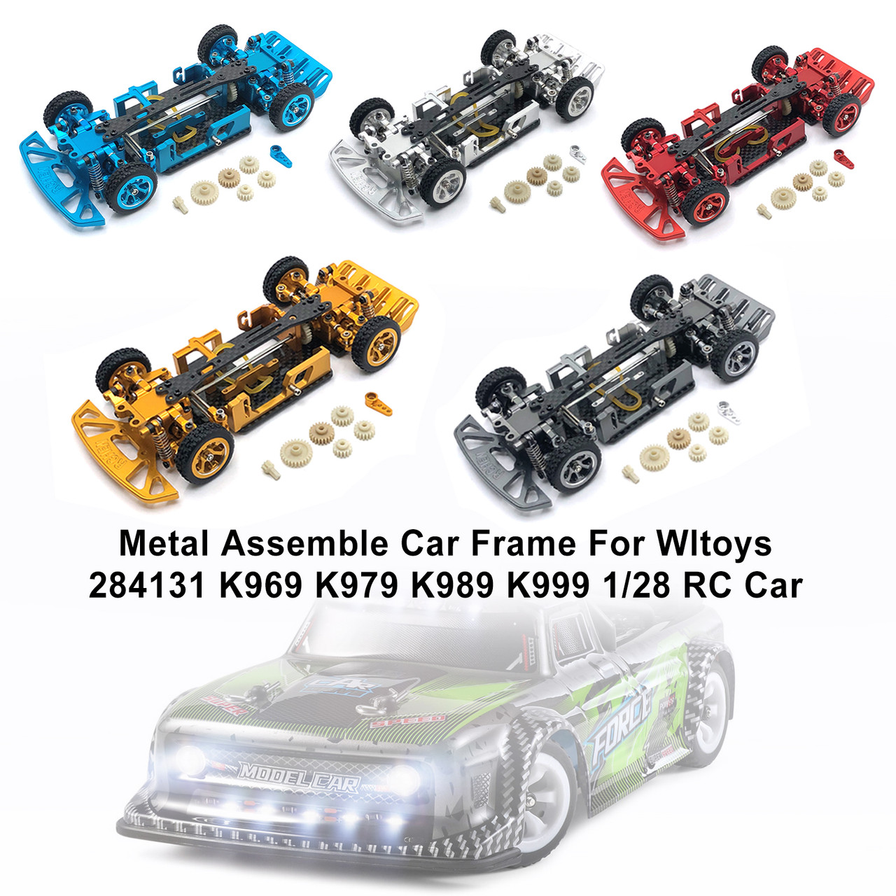 Metal Assemble Car Frame For Wltoys 284131 K969 K979 K989 K999 1/28 RC Car Blue