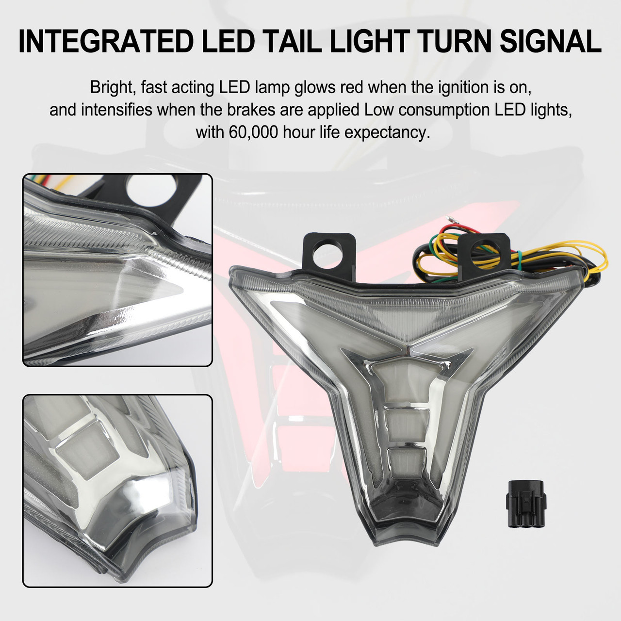 Integrated Tail Light Turn Signal For KAWASAKI Ninja ZX10R Z1000 2013-2022 Black