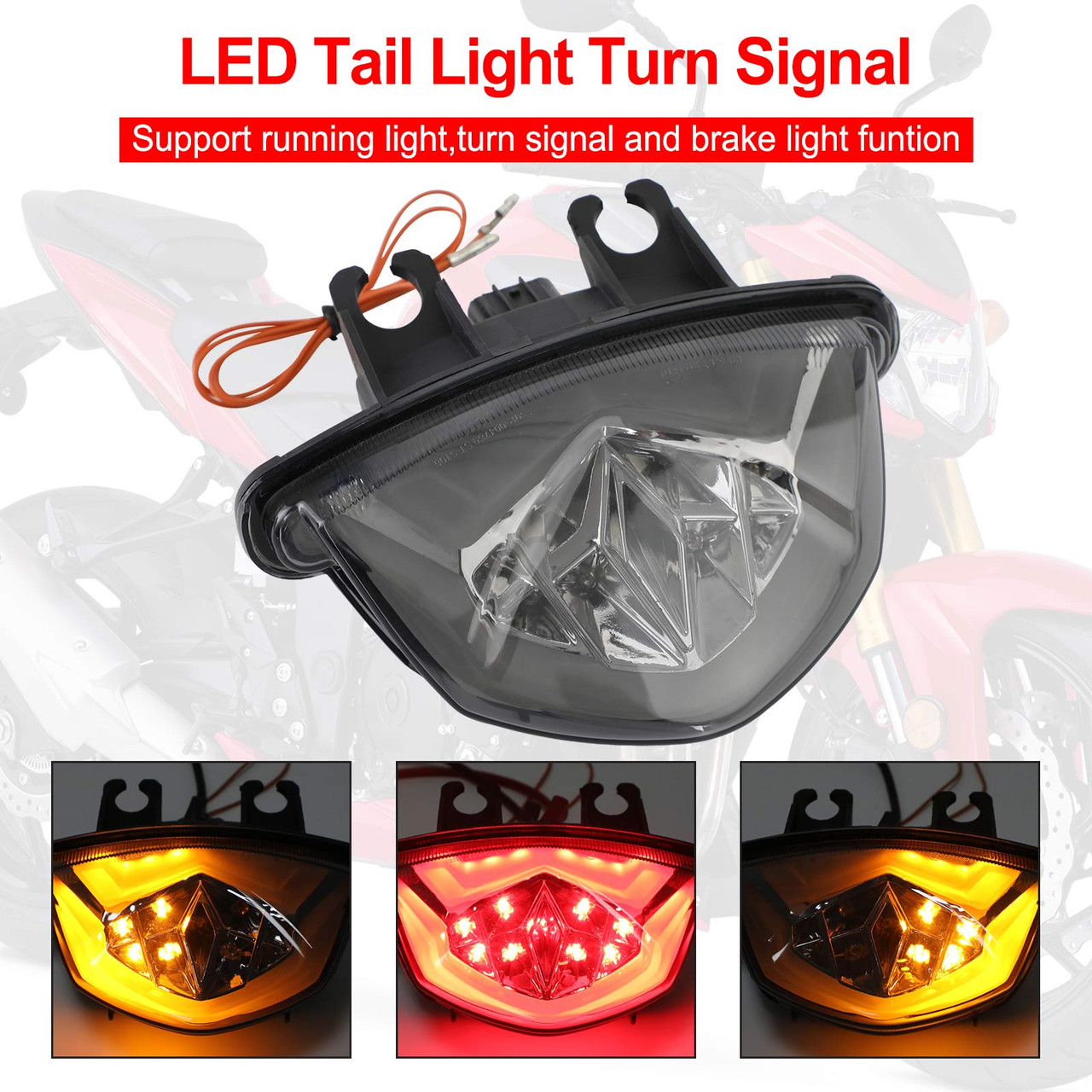 LED Tail Light Turn Signal For Suzuki GSXS 1000 F GSX-S 750 Z 2017-2021 Black