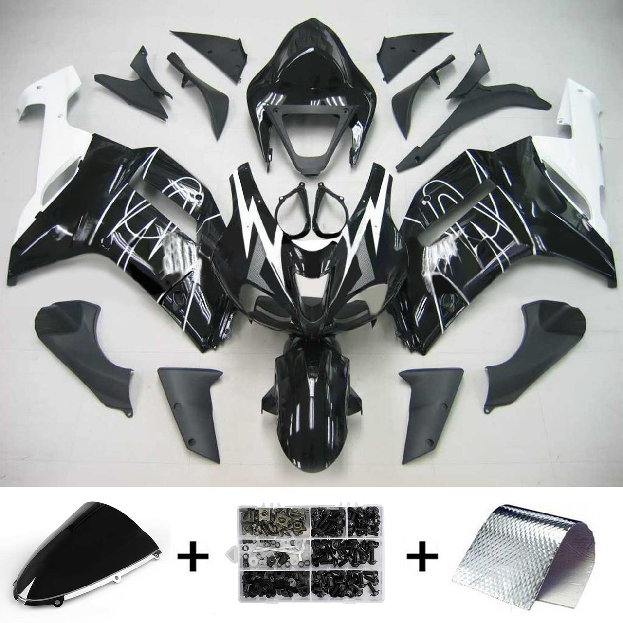 Kawasaki ZX6R 636 2007-2008 Amotopart Fairing Kit Generic #109