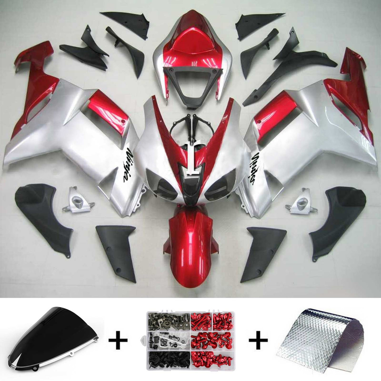 Kawasaki ZX6R 636 2007-2008 Amotopart Fairing Kit Generic #119