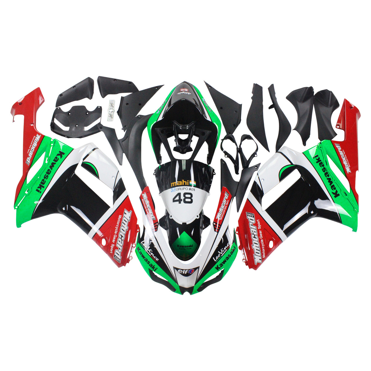 メイク Kawasaki ZX6R 636 2007-2008 Amotopart Fairing Kit Generic