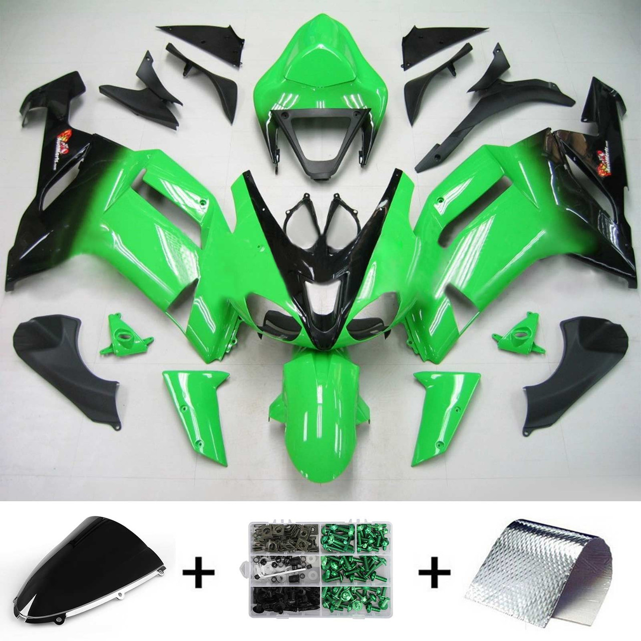 Kawasaki ZX6R 636 2007-2008 Amotopart Fairing Kit Generic #131