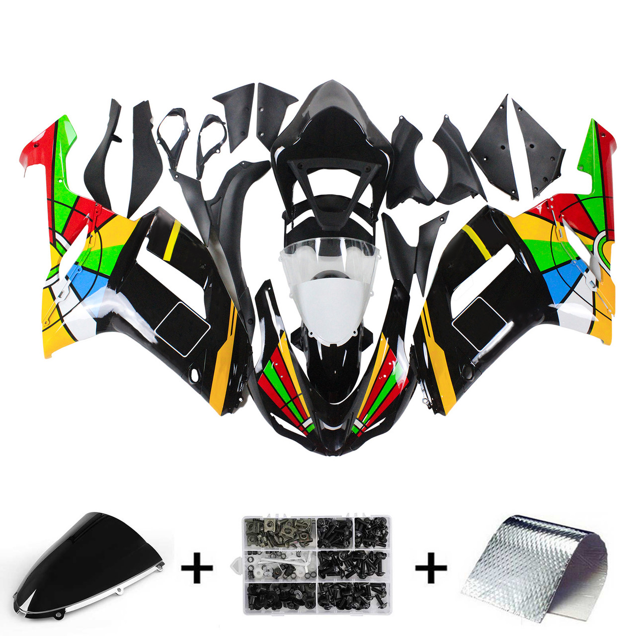 Kawasaki ZX6R 636 2007-2008 Amotopart Fairing Kit Generic #134