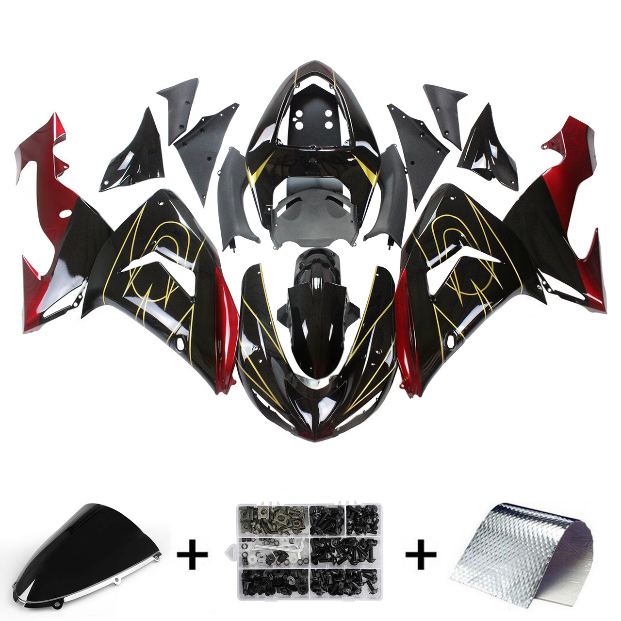 Kawasaki ZX10R 2006-2007 Amotopart Fairing Kit Generic #106
