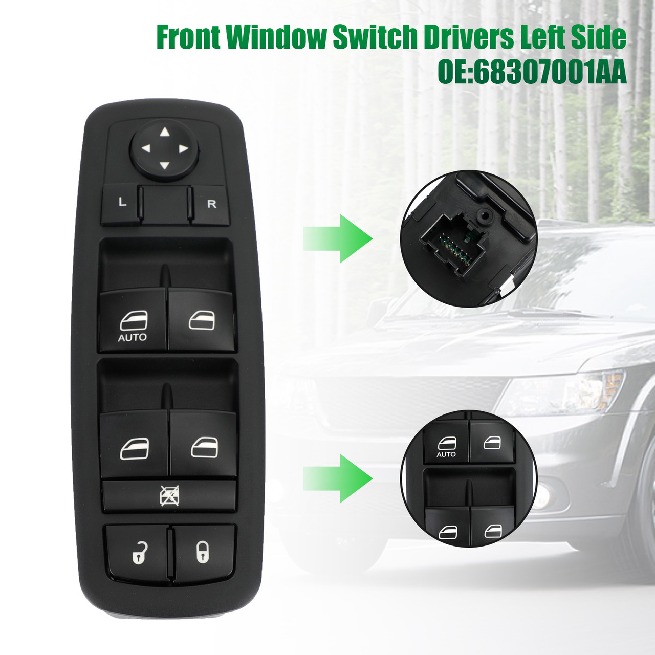 Front Window Switch Drivers Left Side 68307001AA for Dodge Journey 2017-2019