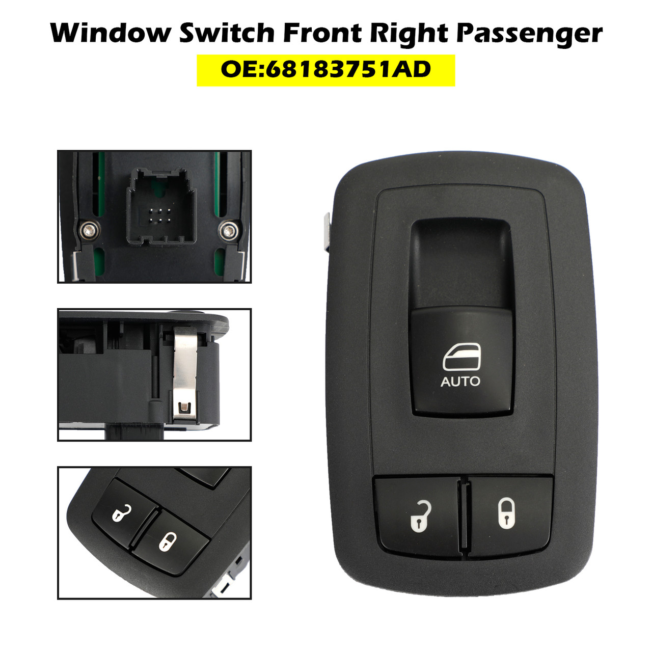 Window Switch Front Right Passenger 68183751AD for Dodge Challenger 2015-2021