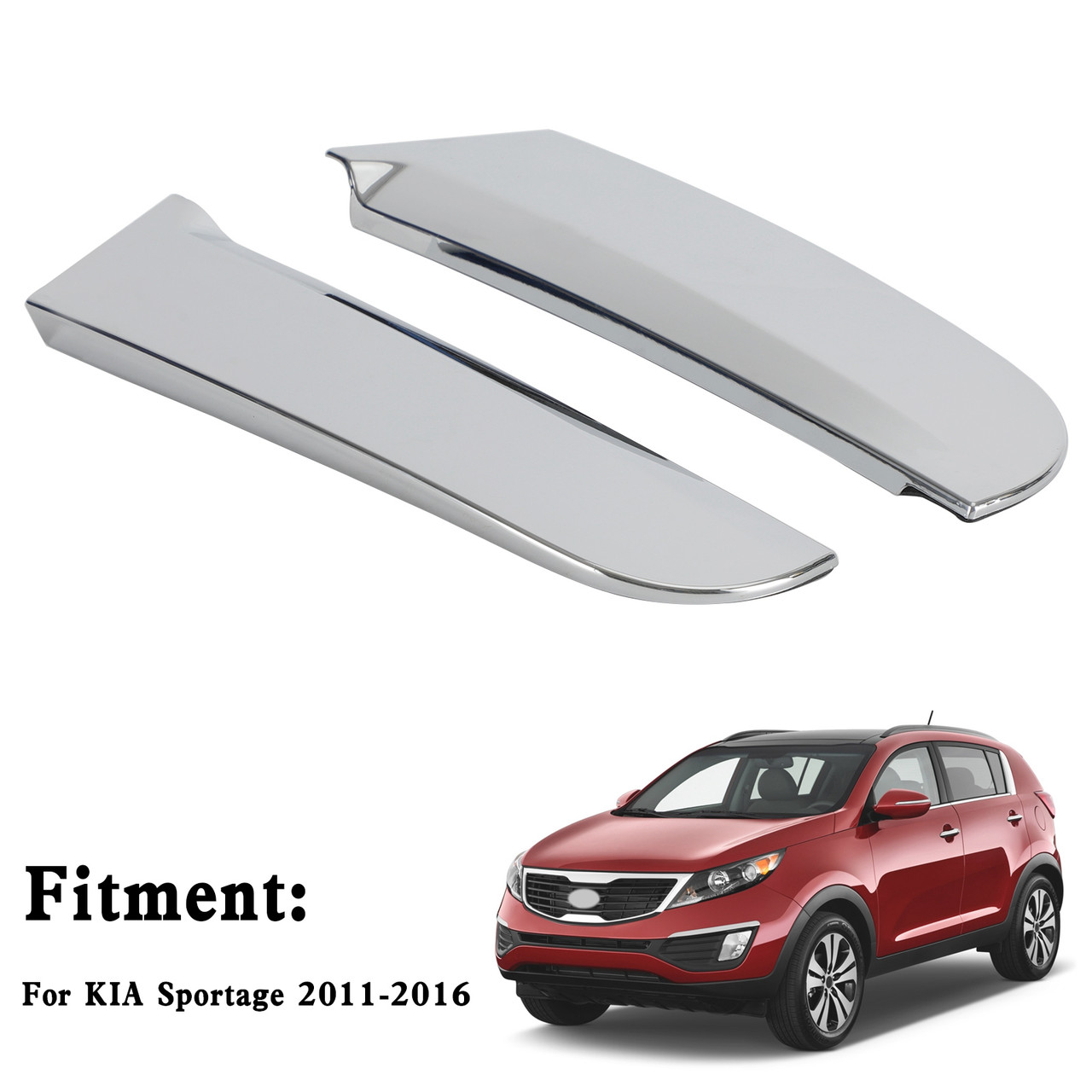 2x Chrome C Pillar Rear Door Garnish Cover Exterior Molding Trim For KIA Sportage 2011-2016