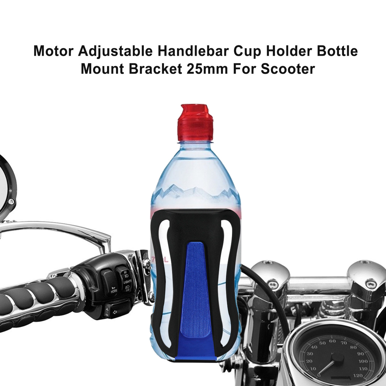 25MM Cup Holder Beverage Water Bottle Cage Mount Handlebar For Motorbike Blue