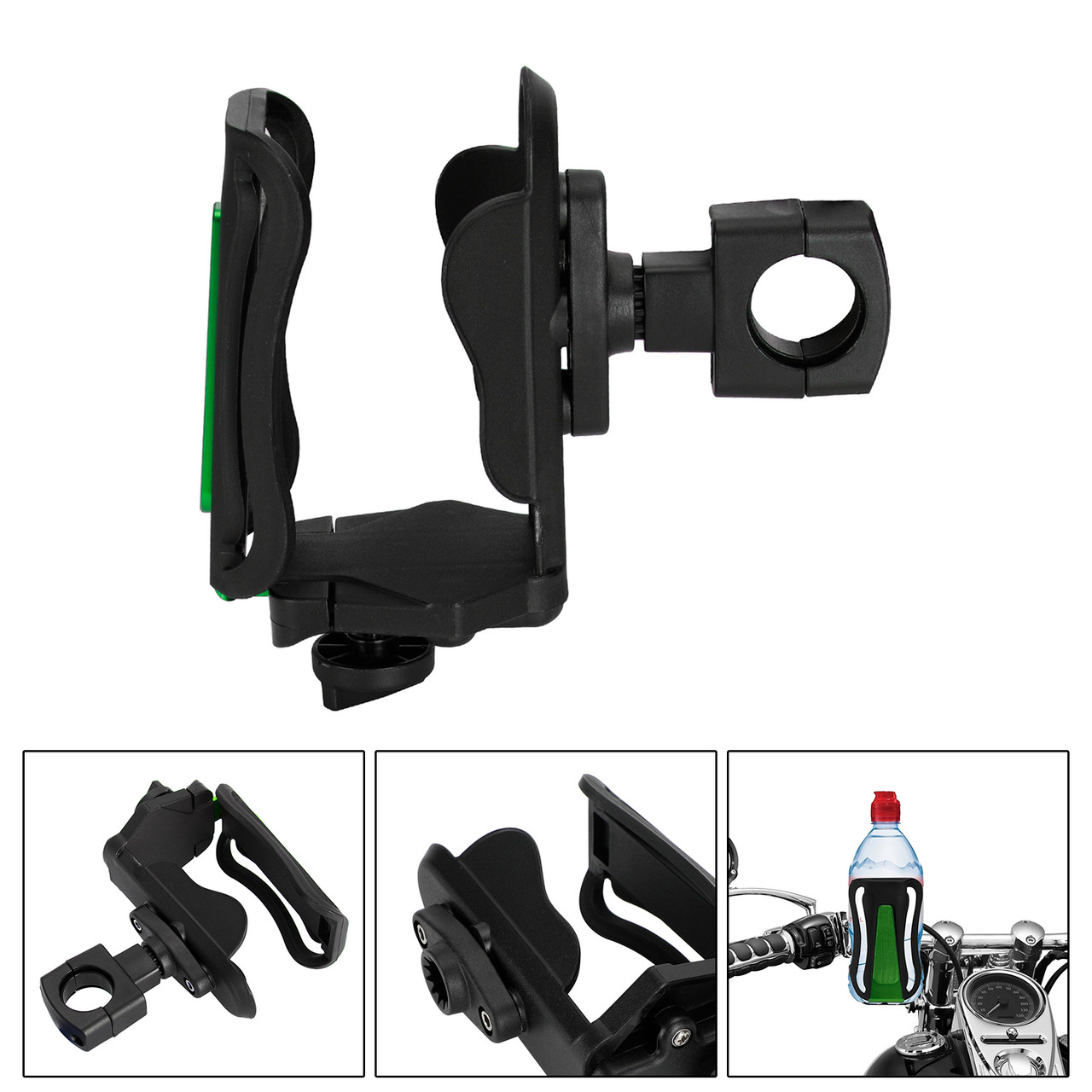 25MM Cup Holder Beverage Water Bottle Cage Mount Handlebar For Motorbike Green