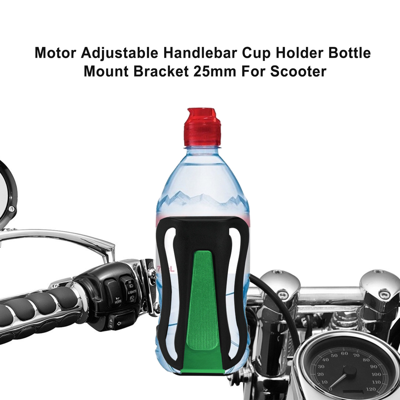 25MM Cup Holder Beverage Water Bottle Cage Mount Handlebar For Motorbike Green