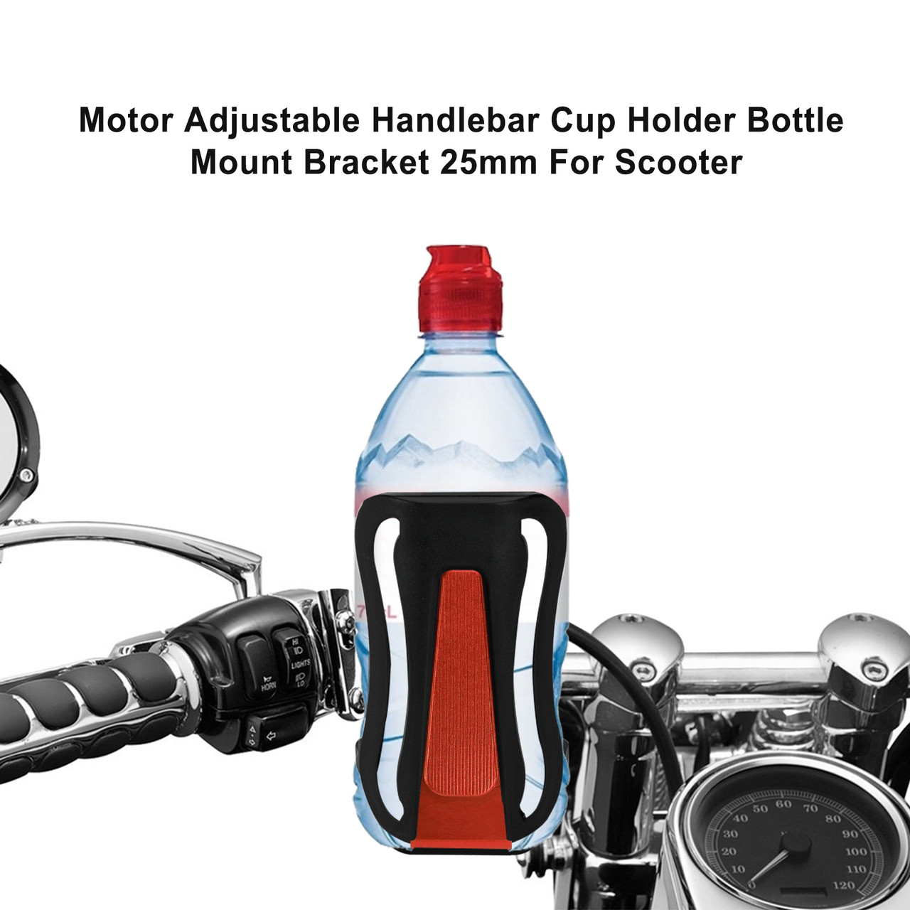 25MM Cup Holder Beverage Water Bottle Cage Mount Handlebar For Motorbike Red
