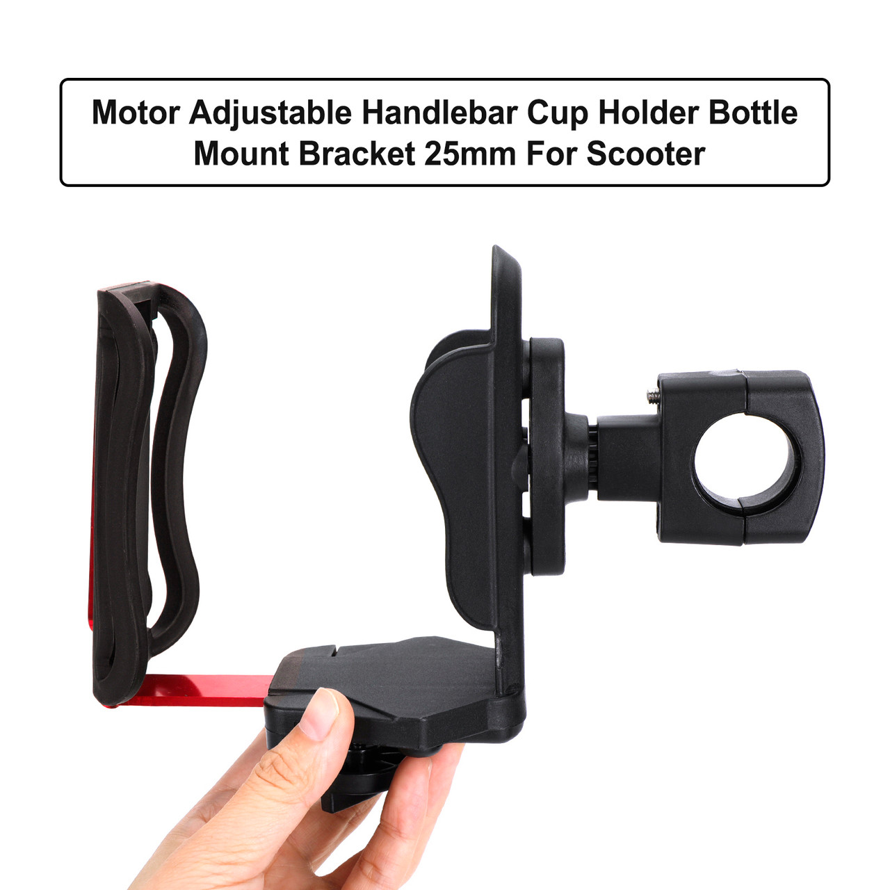 25MM Cup Holder Beverage Water Bottle Cage Mount Handlebar For Motorbike Red