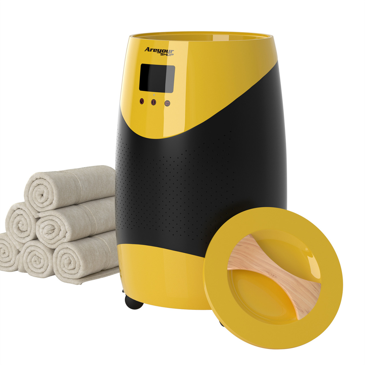 5.3gal Luxury Bucket Style Large Towel Warmer Rapid Heat-UP Auto Shut Off Yellow