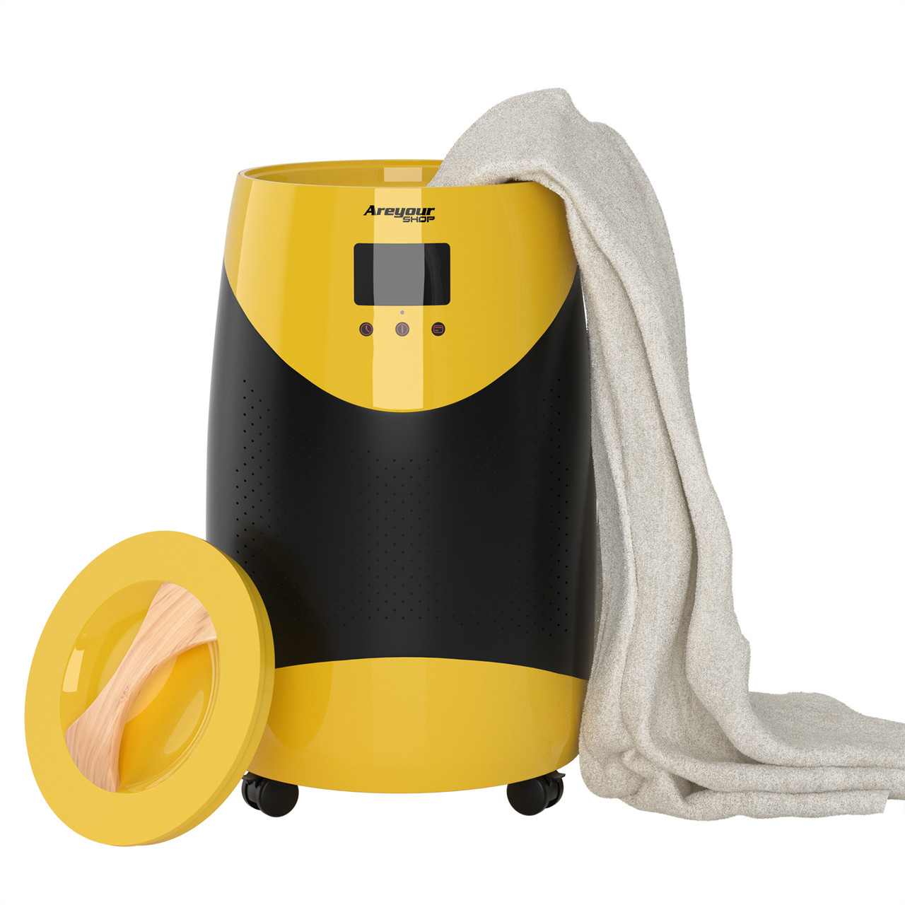 5.3gal Luxury Bucket Style Large Towel Warmer Rapid Heat-UP Auto Shut Off Yellow