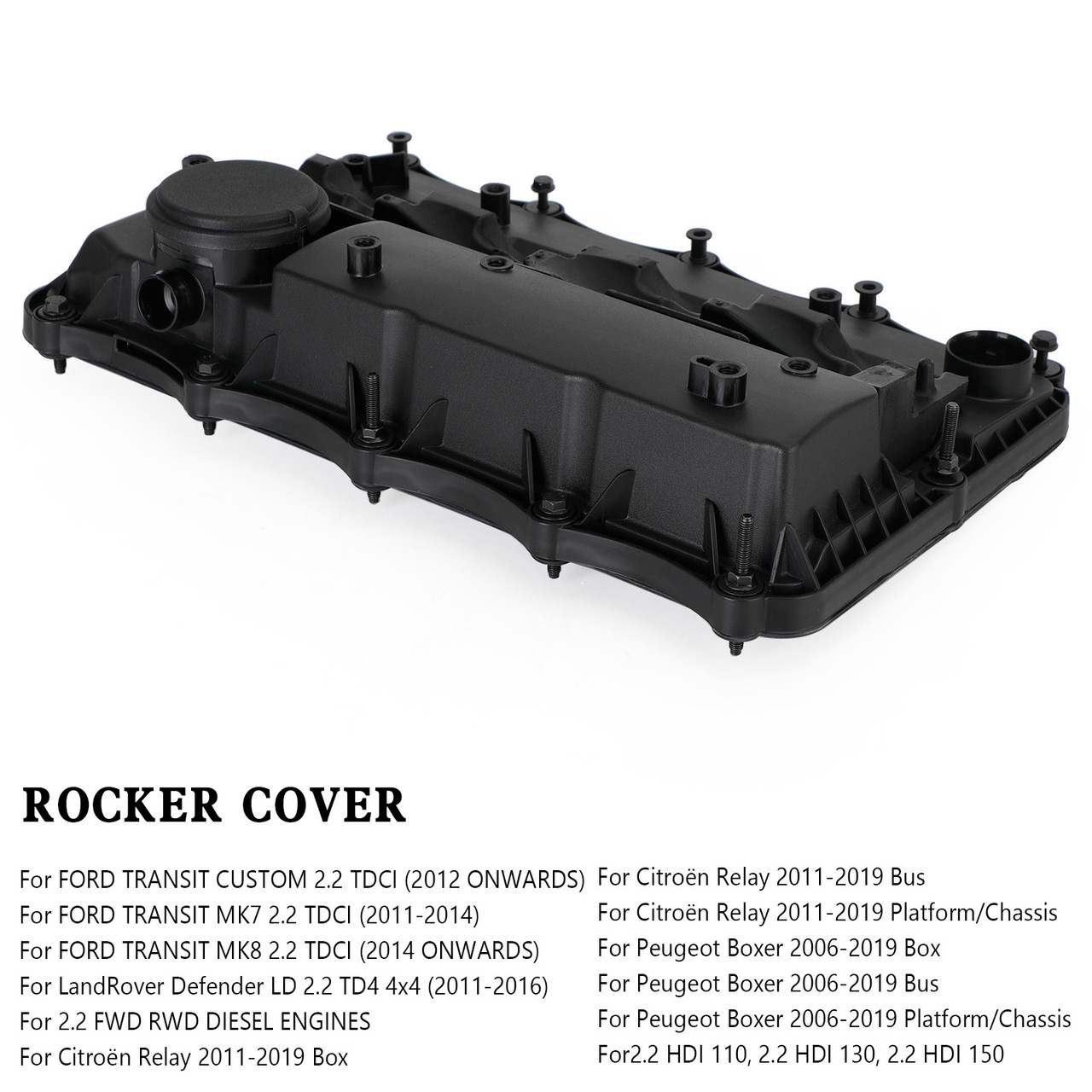 Rocker Cam Cover+Seals Custom Relay Boxer Defender For Ford Transit MK7 MK8 2.2