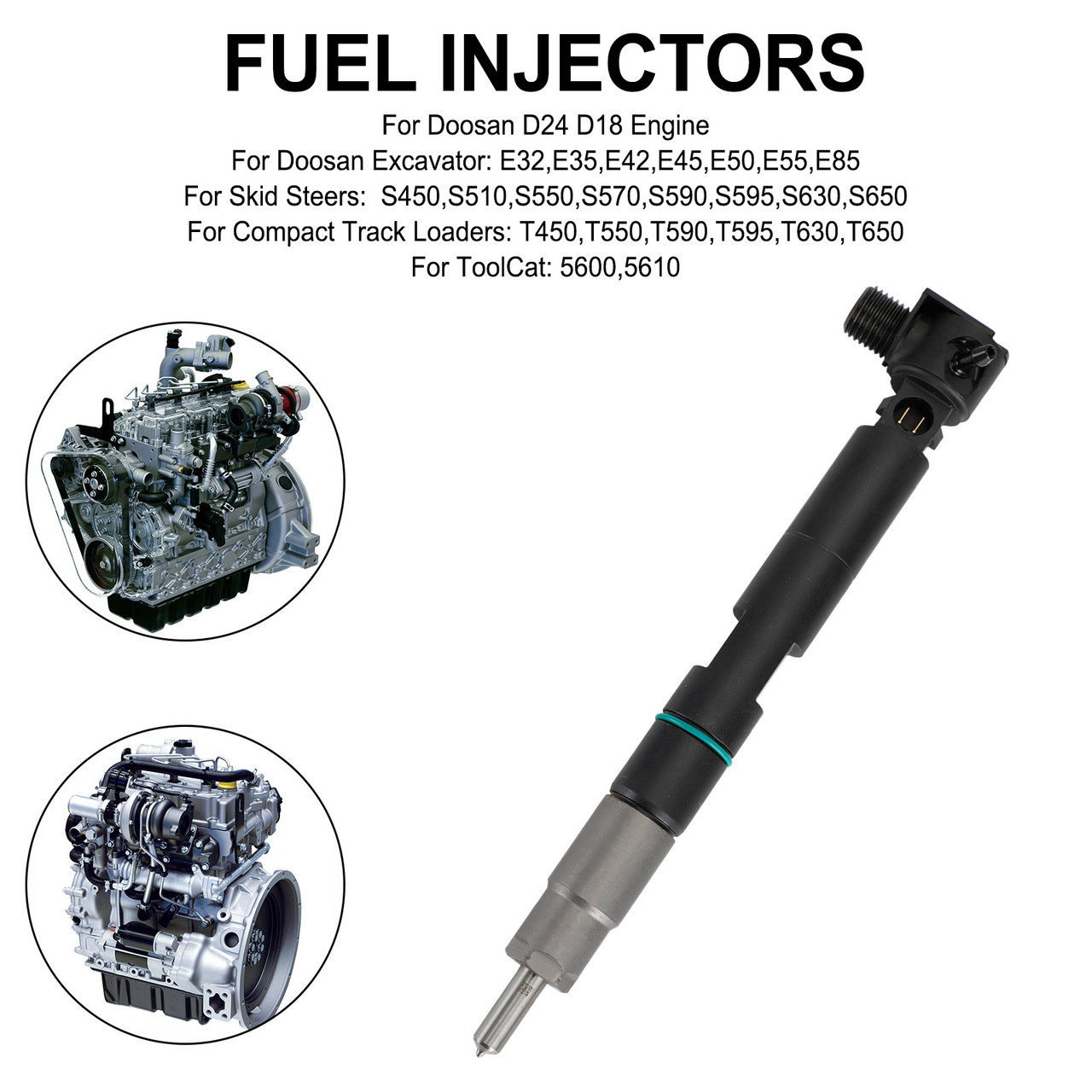 1PCS Fuel Injectors 400903-00074D fit Bobcat fit Doosan D24 D18 Engine 28337917
